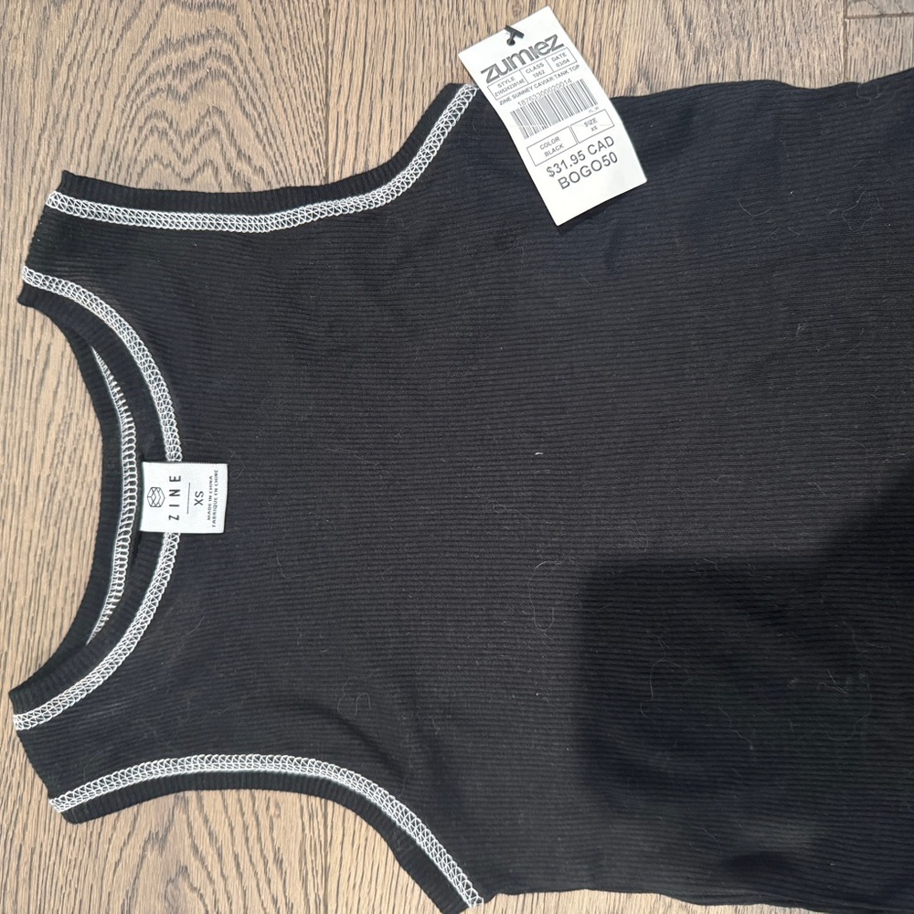 Zumiez Black Tank Top with White Trim